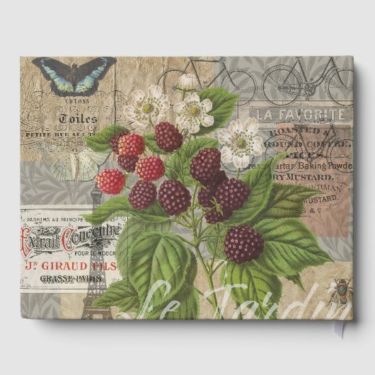 Blackberries Bloementuin Bloemvlinder Kunst Gastenboek (Achterkant)