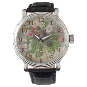 Blackberries Bloementuin Bloemvlinder Kunst Horloge