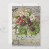 Blackberries Bloementuin Bloemvlinder Kunst Kaart (Voorkant)