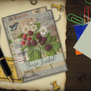 Blackberries Bloementuin Bloemvlinder Kunst Kaart