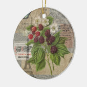 Blackberries Bloementuin Bloemvlinder Kunst Keramisch Ornament (Links)