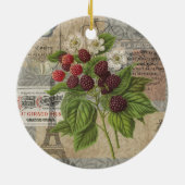 Blackberries Bloementuin Bloemvlinder Kunst Keramisch Ornament (Achterkant)