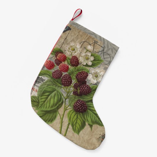 Blackberries Bloementuin Bloemvlinder Kunst Kleine Kerstsok (Voorkant (Hangend))