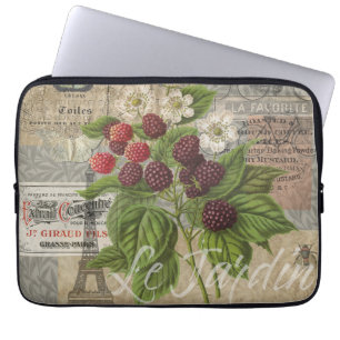 Blackberries Bloementuin Bloemvlinder Kunst Laptop Sleeve