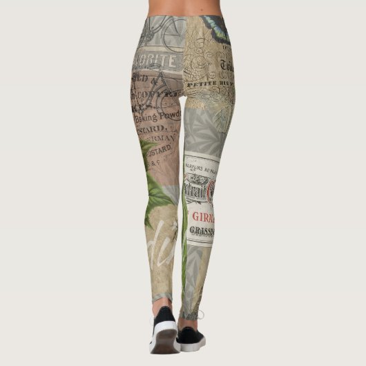 Blackberries Bloementuin Bloemvlinder Kunst Leggings (Achterkant)