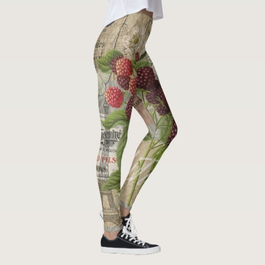 Blackberries Bloementuin Bloemvlinder Kunst Leggings (Rechts)