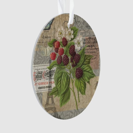 Blackberries Bloementuin Bloemvlinder Kunst Ornament (voorkant)