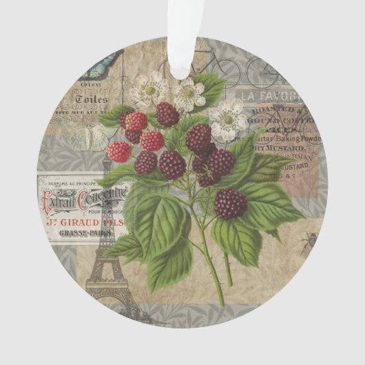 Blackberries Bloementuin Bloemvlinder Kunst Ornament (voorkant)