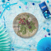 Blackberries Bloementuin Bloemvlinder Kunst Papieren Bordje (Feest)