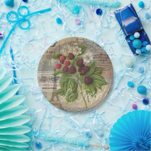 Blackberries Bloementuin Bloemvlinder Kunst Papieren Bordje (Feest)