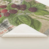 Blackberries Bloementuin Bloemvlinder Kunst Sherpa Deken (3/4)