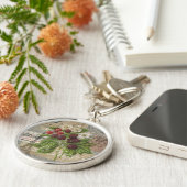 Blackberries Bloementuin Bloemvlinder Kunst Sleutelhanger (Zijkant)