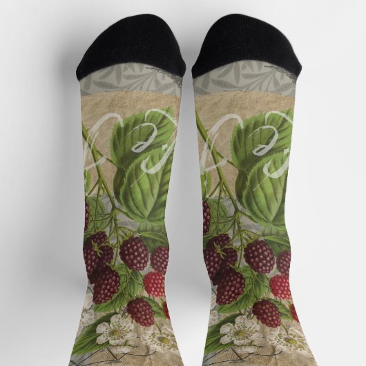 Blackberries Bloementuin Bloemvlinder Kunst Sokken (Top)