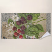 Blackberries Bloementuin Bloemvlinder Kunst Strandlaken (Voorkant)