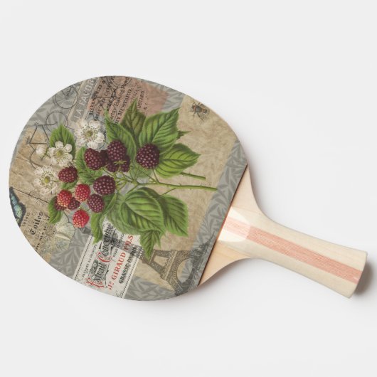 Blackberries Bloementuin Bloemvlinder Kunst Tafeltennisbatje (Zijkant)