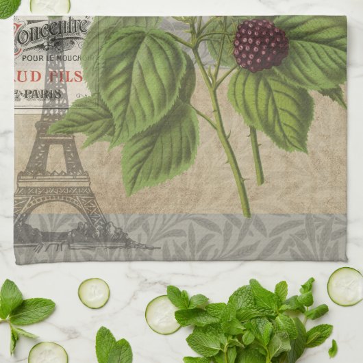 Blackberries Bloementuin Bloemvlinder Kunst Theedoek (Gevouwen)