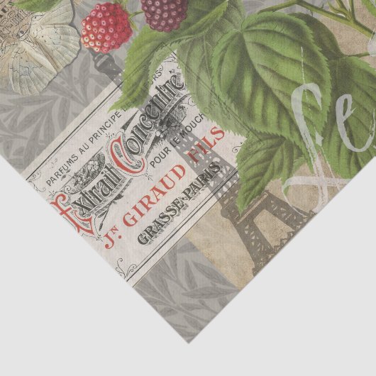 Blackberries Bloementuin Bloemvlinder Kunst Tissuepapier (Detail)