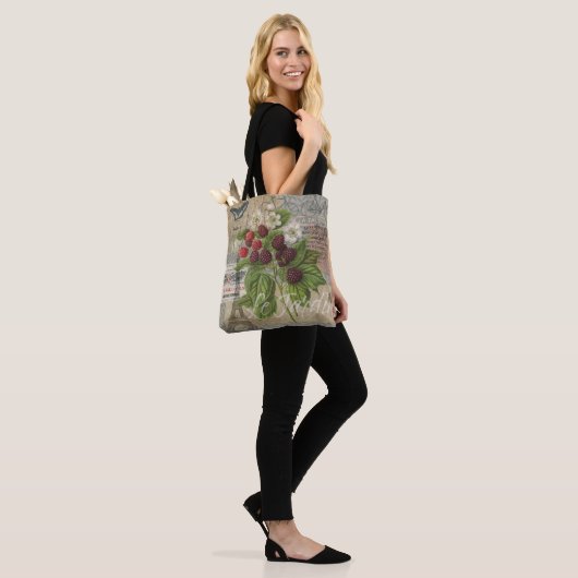 Blackberries Bloementuin Bloemvlinder Kunst Tote Bag (Op model)