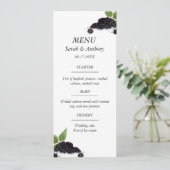 Blackberries Fruit Waterverf Rustiek Bruiloft Voed Menu (Staand voorkant)