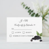 Blackberries Fruit Zomer Moderne Bruiloft RSVP (Staand voorkant)