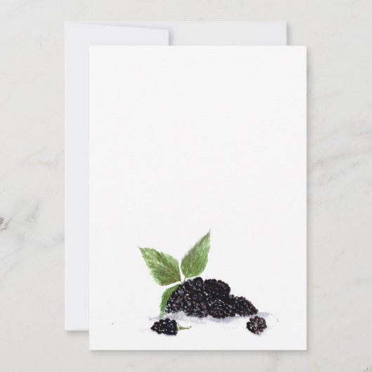 Blackberries Fruits Berry Rustieke Bruiloft Kaart (Achterkant)
