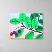 Blackberries on a Branch Canvas Afdruk (Voorkant)