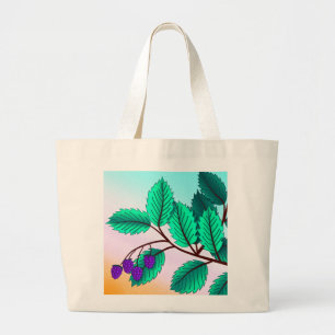 Blackberries op een tak grote tote bag