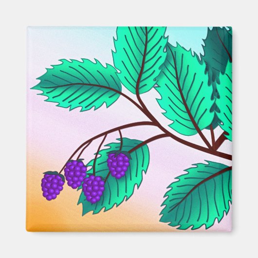 Blackberries op een tak magneet (Voorkant)