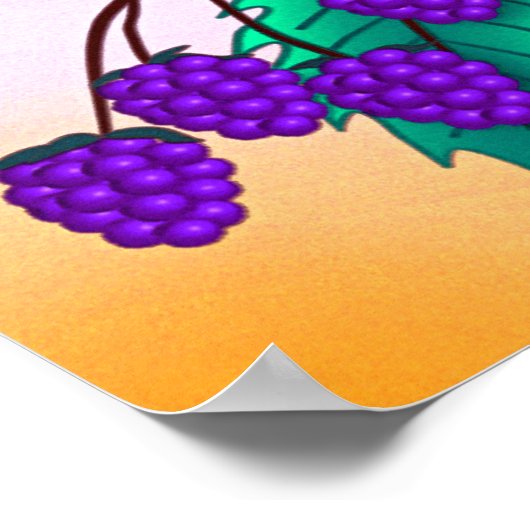 Blackberries op een tak poster (Hoek)