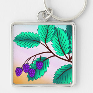 Blackberries op een tak sleutelhanger