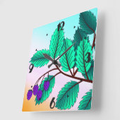 Blackberries op een tak vierkante klok (Hoek)