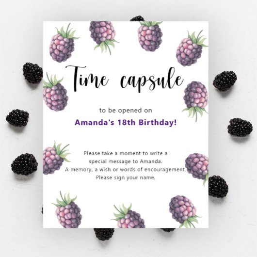 Blackberries Tijdcapsule 1e verjaardag Poster