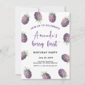 Blackberry 1e verjaardagsfeestje | Eerste bessen Kaart (Voorkant)