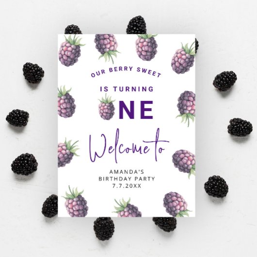 Blackberry 1e verjaardagsfeestje | Eerste bessen Poster
