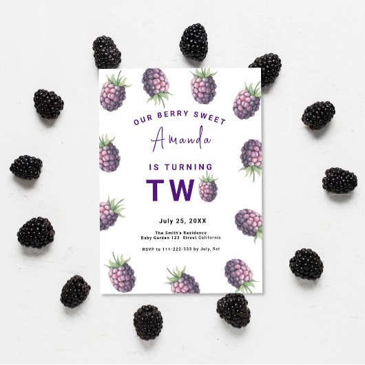 Blackberry 2e verjaardagsfeestje | Eerste bessen Kaart