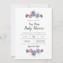 Blackberry-Baby shower | Waterverf bessen Kaart