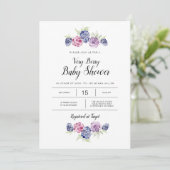 Blackberry-Baby shower | Waterverf bessen Kaart (Staand voorkant)