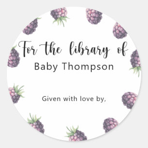Blackberry - Baby showers boekenplank, boeken voor Ronde Sticker