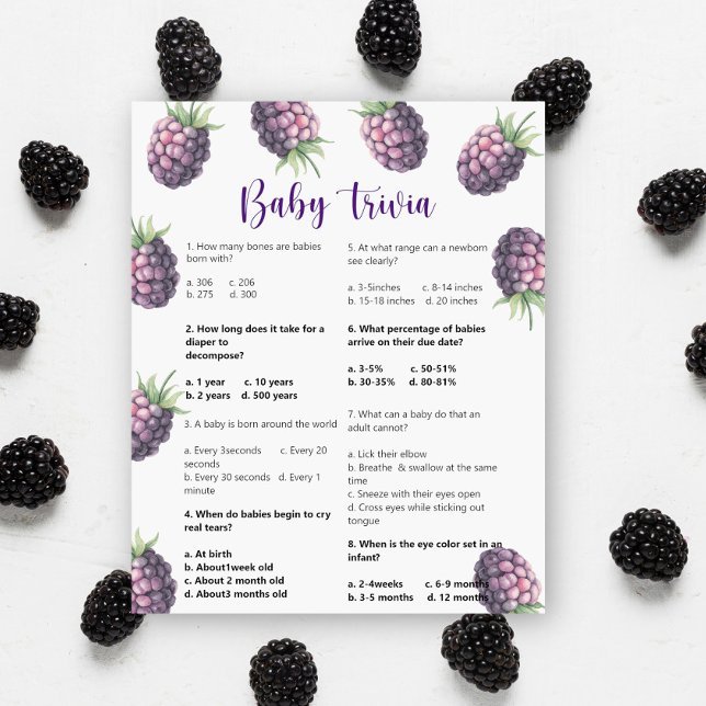 Blackberry Baby Trivia Baby shower spel (Creator heeft geüpload)