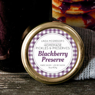 Blackberry Behoud donker paarse jam potje eten Ronde Sticker