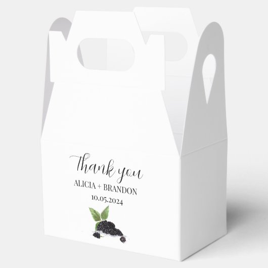 Blackberry bessen fruit Elegante moderne bruiloft Bedankdoosjes (Geopend)