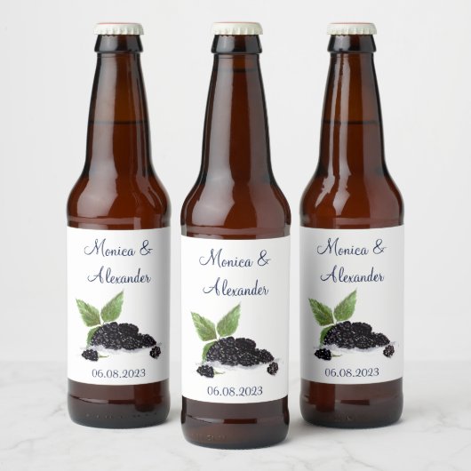 Blackberry Blackberries maakt zomerweddenschap Bier Etiket (Flessen)