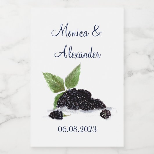 Blackberry Blackberries maakt zomerweddenschap Wijn Etiket (Enkel label)