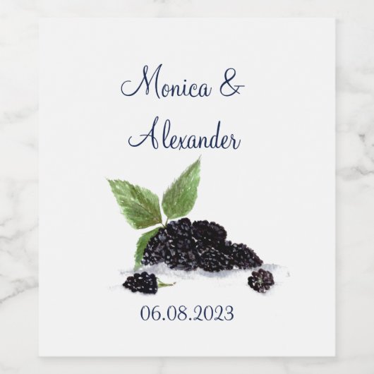 Blackberry Blackberries maakt zomerweddenschap Wijn Etiket (Enkel label)