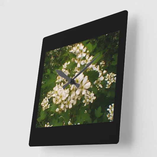Blackberry Blossom Vierkante Klok (Hoek)
