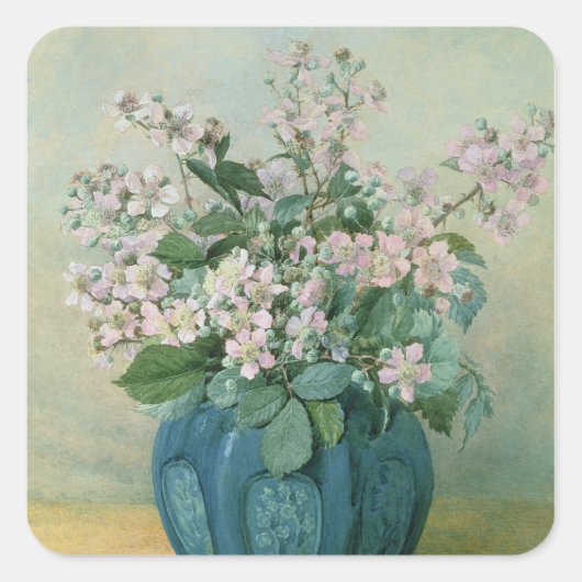 Blackberry Blossom Vierkante Sticker (Voorkant)