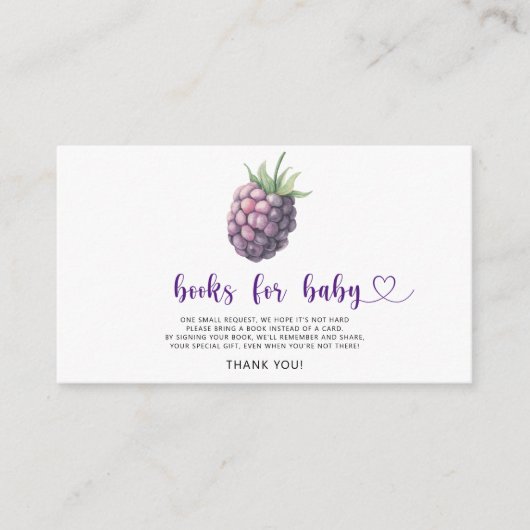 Blackberry - boeken voor baby ticket informatiekaartje (Voorkant)