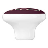 Blackberry bordeaux rozet monogram rond keramische knop (Zijkant)