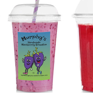 Blackberry Boysenberry Pals Cartoon Pie en meer Voedselcontainer Etiket