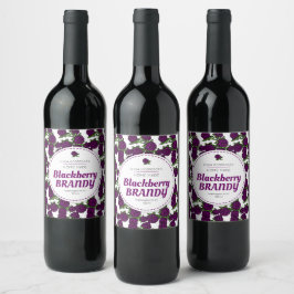 Blackberry brandy aangepaste bessenkunst wijn etiket